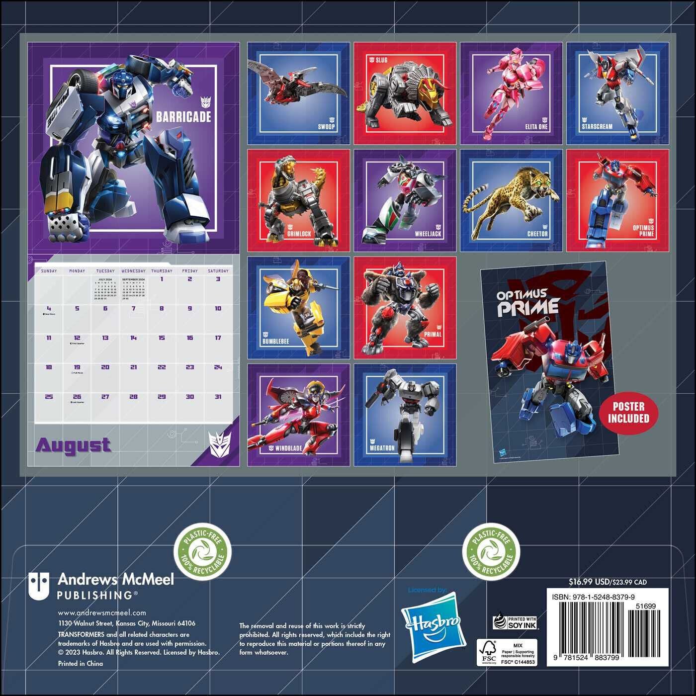 Andrews McMeel Transformers 2024 12 x 12 Wall Calendar