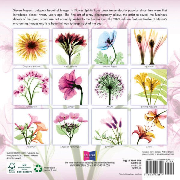 Sellers Publishing Flower Spirits 2024 Mini Calendar w