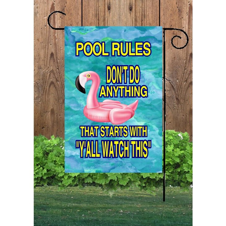 Flags Galore Pool Rules Garden Flag w