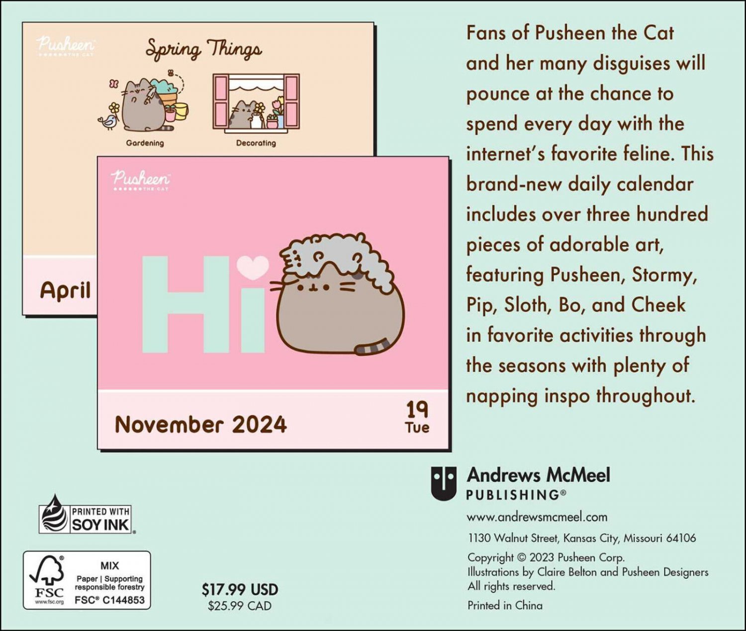 Andrews McMeel Pusheen 2024 DaytoDay Calendar