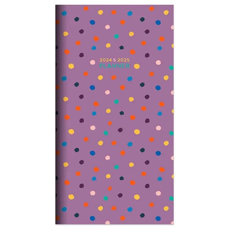 TF Publishing 20242025 Polka & Purple Small Monthly Pocket Planner w