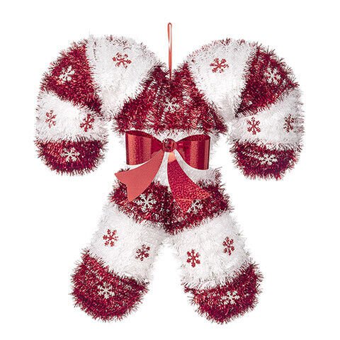 Darice Christmas Candy Cane Decor: Tinsel, 17 x 16 inches w