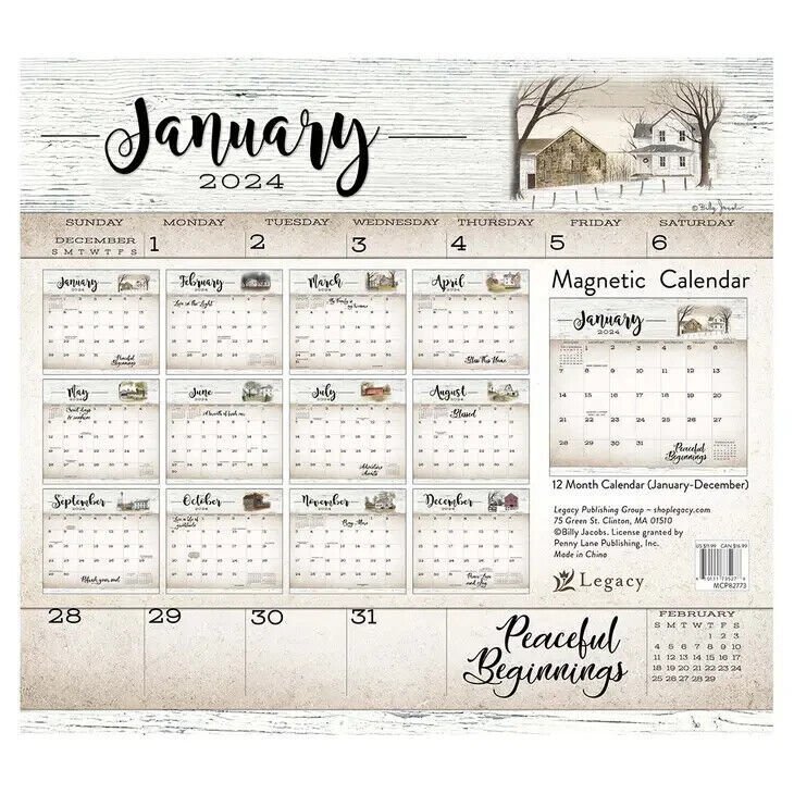 Legacy Farmhouse 2024 Calendar Pad w