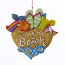 "I Love The Beach" Ornament J1436 w