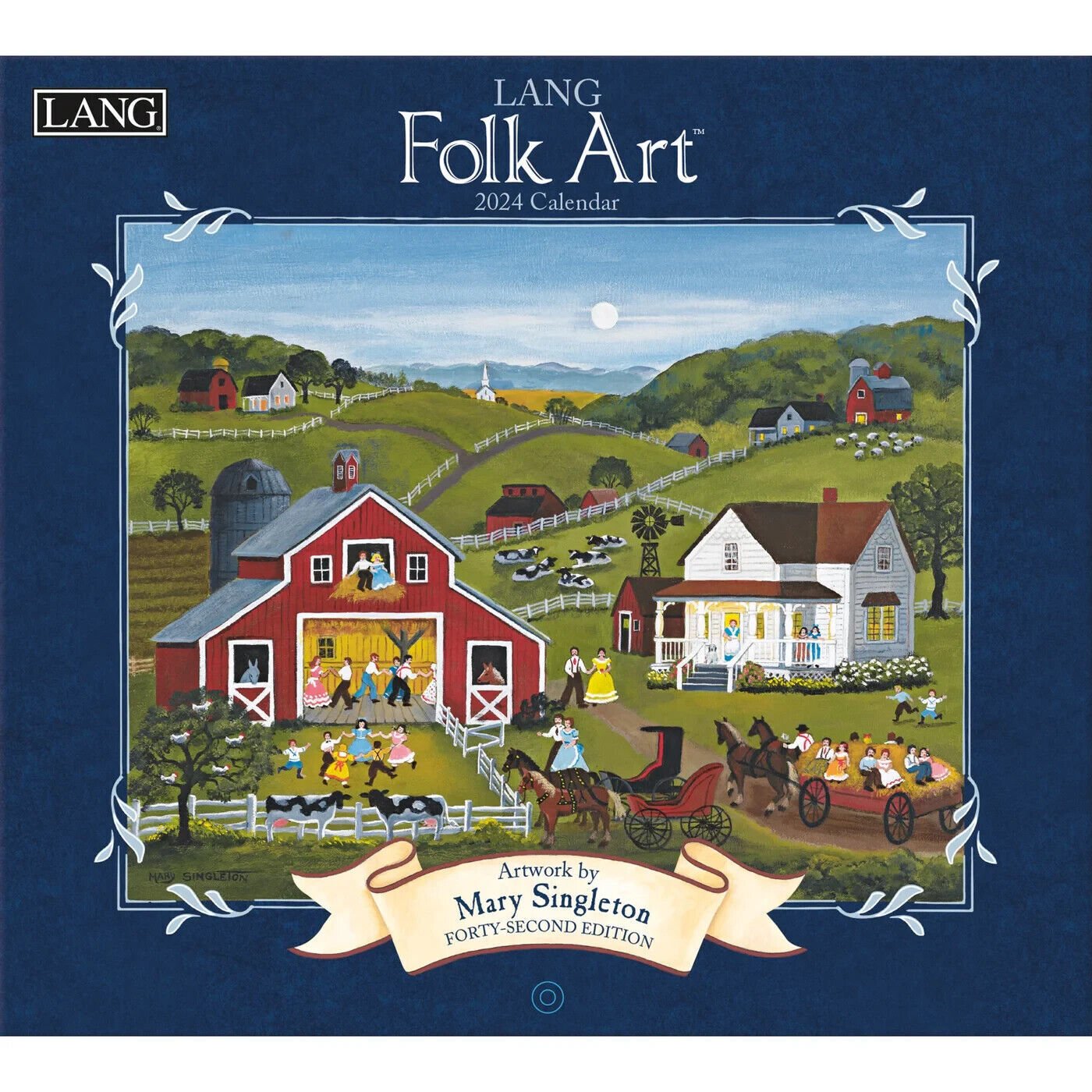 Lang LANG Folk Art 2024 Wall Calendar w