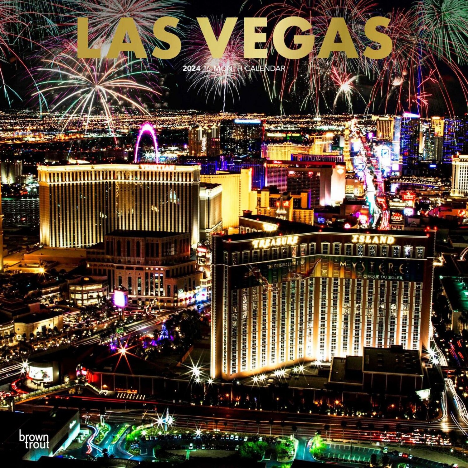 Las Vegas 2024 Wall Calendar 12x24 by Browntrout