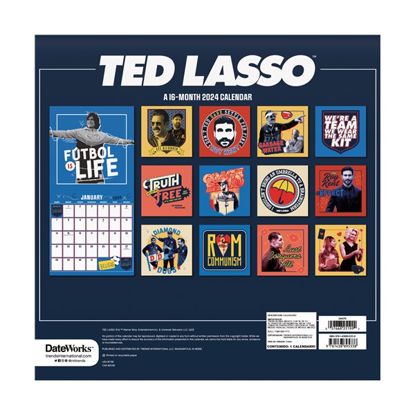 Trends International Ted Lasso 2024 12 x 12 Wall Calendar w