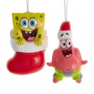 Set of 2 Spongebob Squarepants™ & Patrick Decoupage Ornaments SB1232     w
