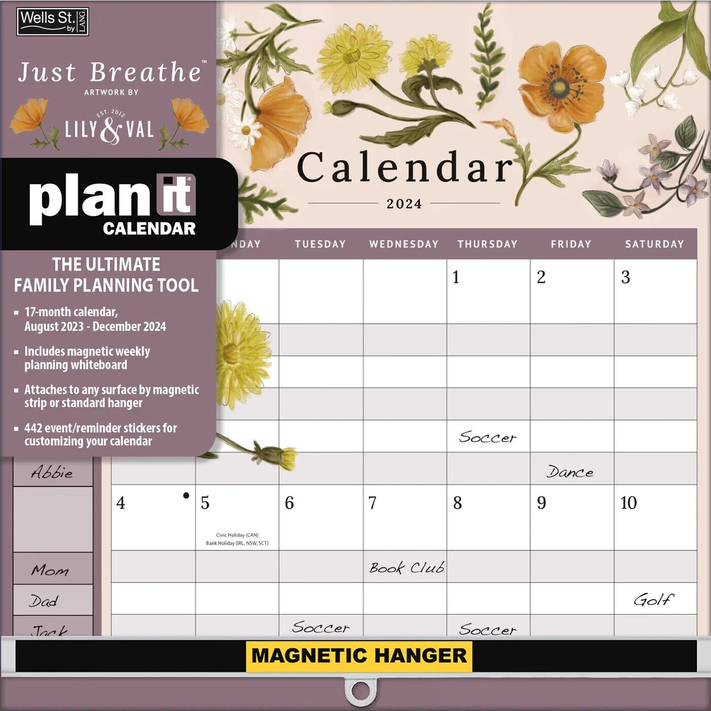 WSBL Just Breathe 2024 PlanIt Calendar w