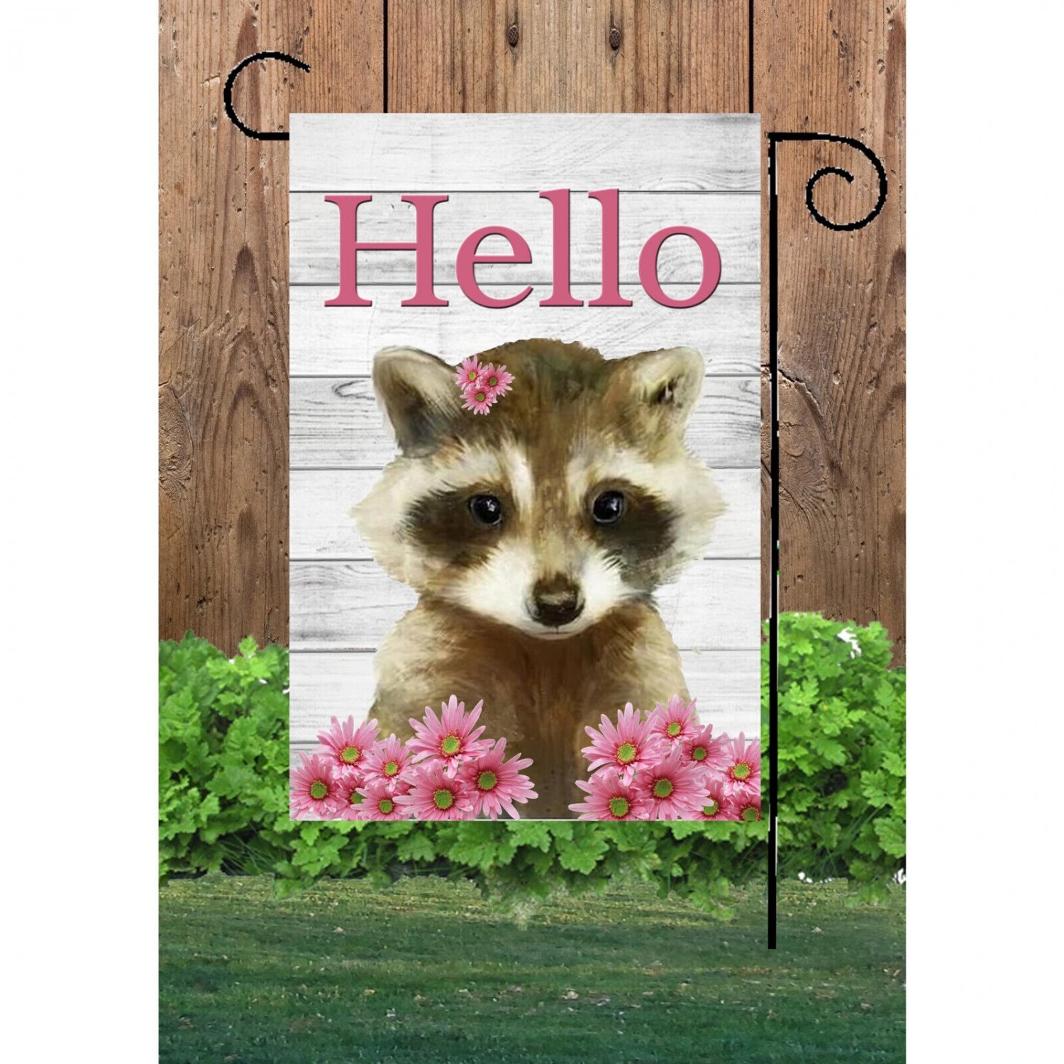 Flags Galore Hello Racoon Garden Flag w