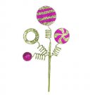 Darice Hot Pink and Green Christmas Decorative Picks: 12 inches w