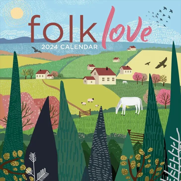 TF Publishing 2024 Folk Love Wall Calendar w