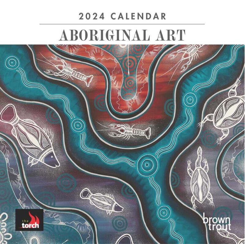 Browntrout Aboriginal Art 2024 7 x 7 Mini Calendar w