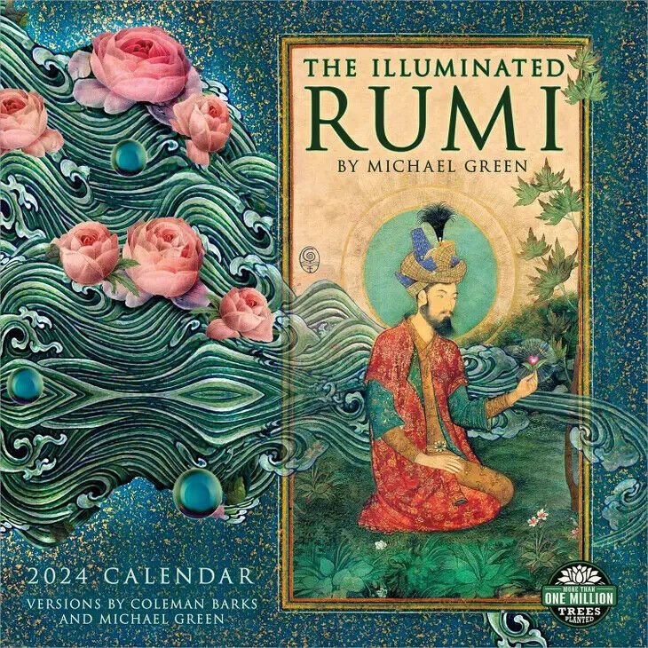 Amber Lotus Illuminated Rumi 2024 Wall Calendar