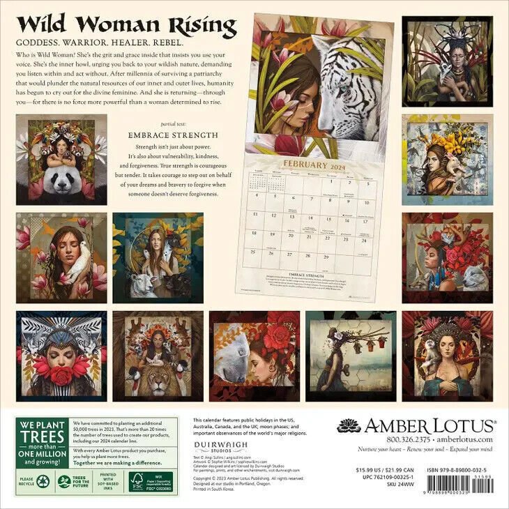 Amber Lotus Wild Woman Rising 2024 Wall Calendar