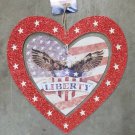 Patriotic Heart Sign Red Liberty W