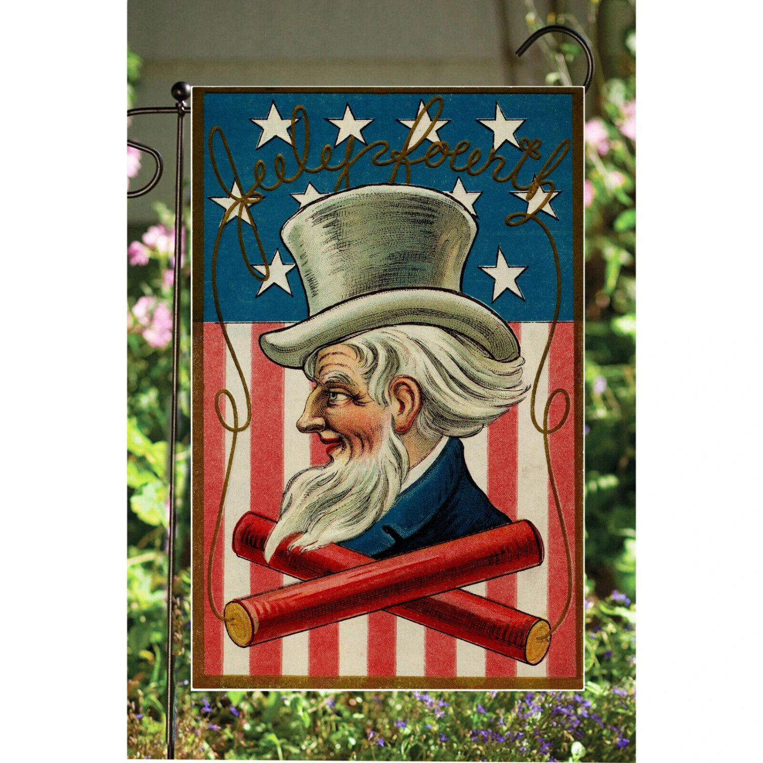Flags Galore Uncle Sam Head July Fourth Garden Flag w