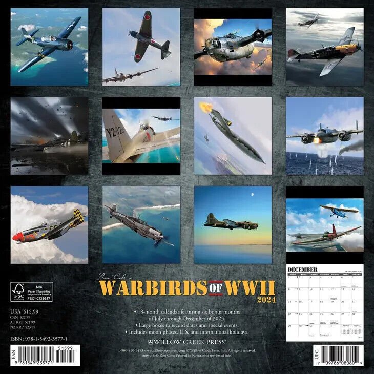 Willow Creek Warbirds of WWII 2024 12 x 12 Wall Calendar w