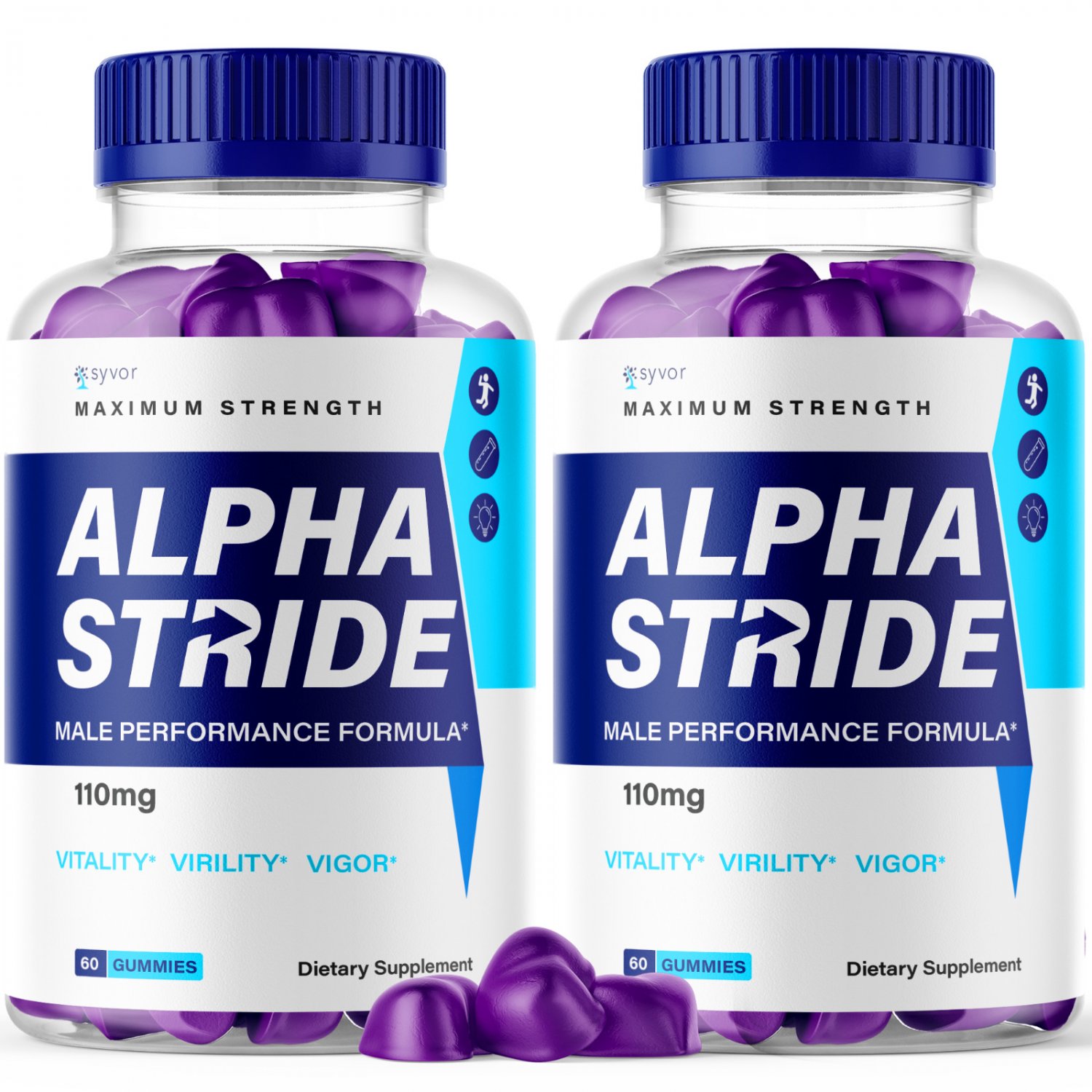 2 Pack Alpha Stride For Men, Advanced Performance Supplement - 120 Gummies