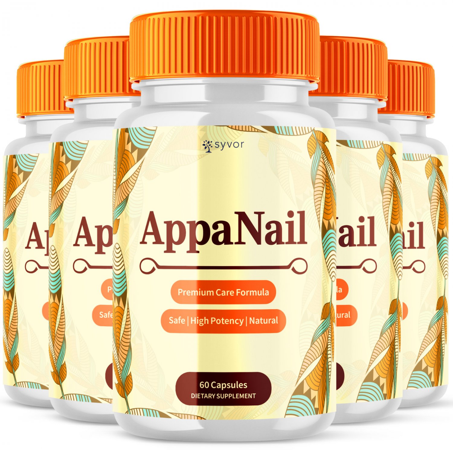 5 Pack AppaNail Premium Nail Support High Potency Appa Nail Advanced Formula - 300 Capsules