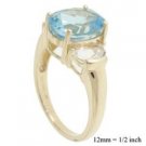 NEW 3.0cttw Blue and White Topaz 10K Yellow Gold Ring	