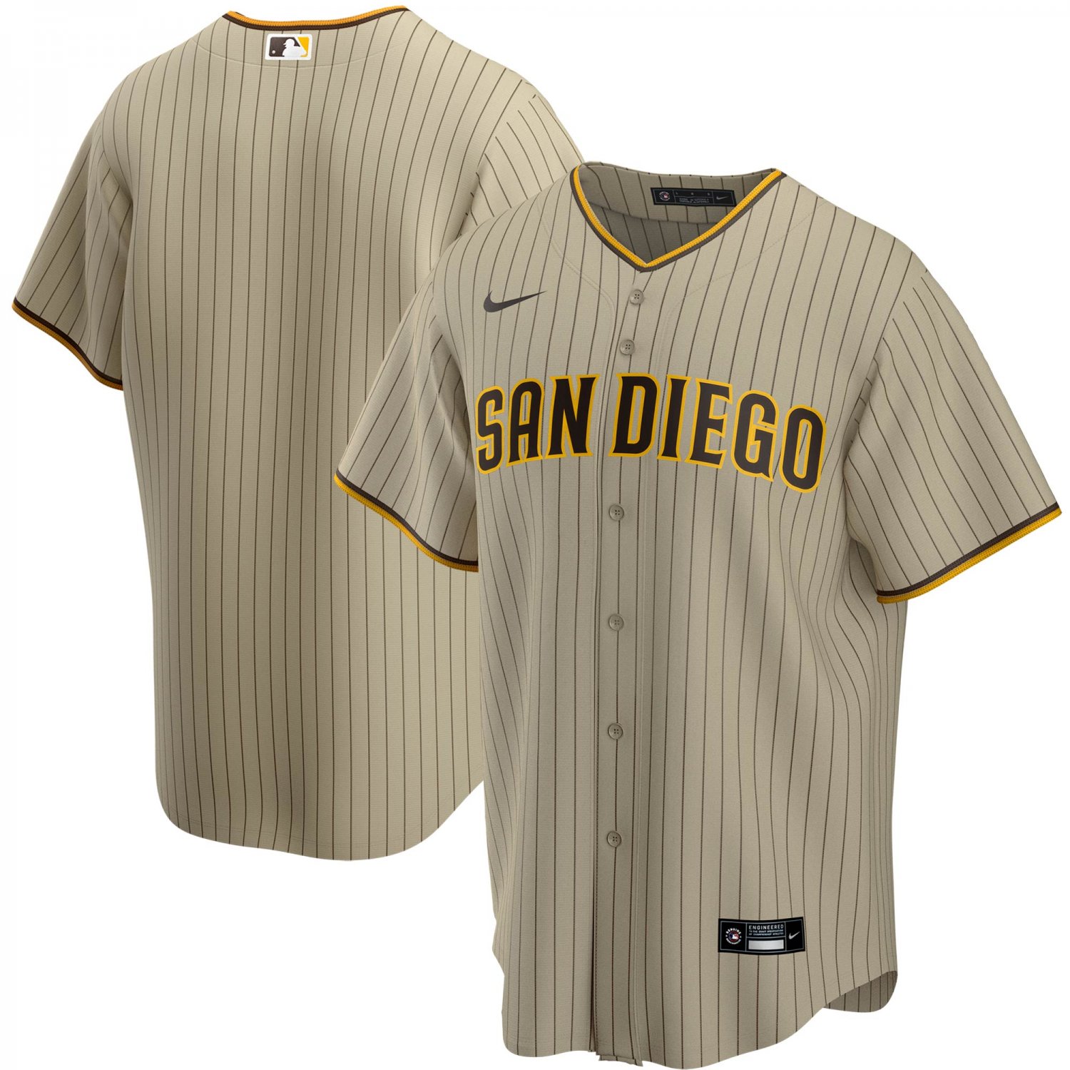 San Diego PadresAlternate Replica Team Jersey - Tan