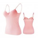 Women's Camisole Built in Shelf Bra Tank Tops 01 Pink