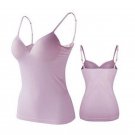 Women's Camisole Built in Shelf Bra Tank Tops 01 Purple