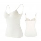 Women's Camisole Built in Shelf Bra Tank Tops 01 White