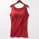 Women's Camisole Built in Shelf Bra Tank Tops Red