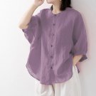 Purple Casual Blouse Shirts Tops Female