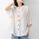 White Casual Blouse Shirts Tops Female