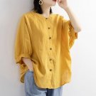 Yellow Casual Blouse Shirts Tops Female