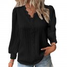 Women's Tops Tunic Summer Autumn Long Sleeve Black