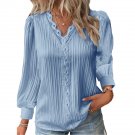 Women's Tops Tunic Summer Autumn Long Sleeve Blue