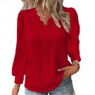 Women's Tops Tunic Summer Autumn Long Sleeve Red