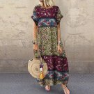 Green Short Sleeve Women Polka Dot Summer Dress