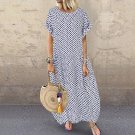 White Short Sleeve Women Polka Dot Summer Dress