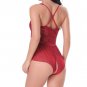 Women Sexy red Lingerie Deep V Lace Dress Open