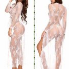 Women Sexy Lingerie White Long Lace Kimono