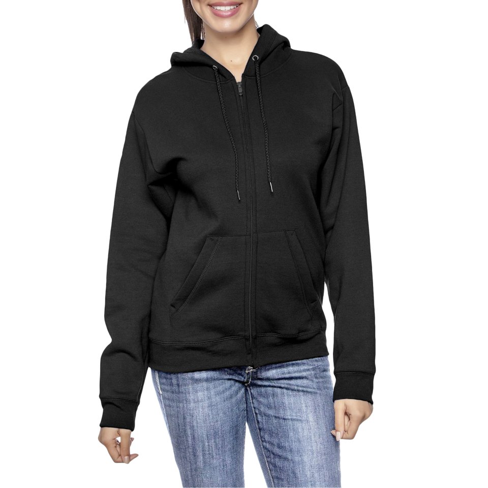 Women&acirc;��s Black Oversize Loose Fit Fleece Zip Hoodie