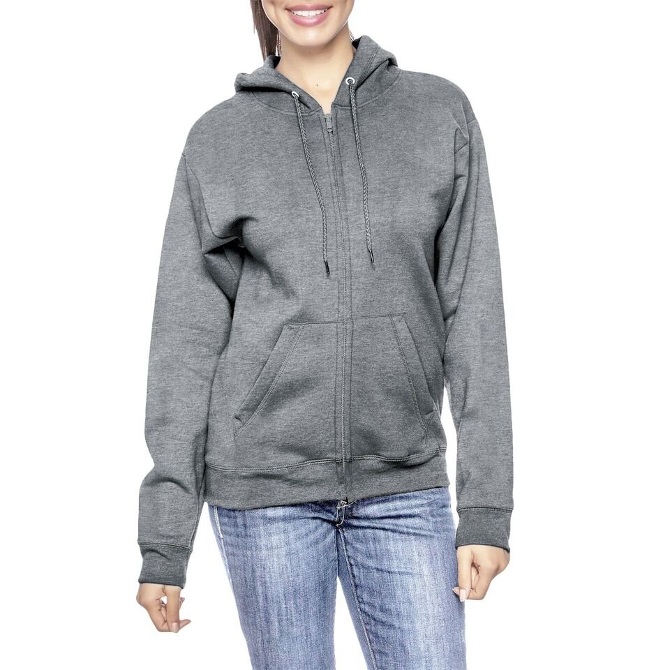 Women&acirc;��s Charcoal Oversize Loose Fit Fleece Zip Hoodie