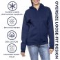 Women’s Heather Navy Loose Fit Fleece Zip Hoodie