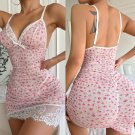 Sexy Women Lingerie Pink Bodydoll Chemise Nightgown Lace Babydoll