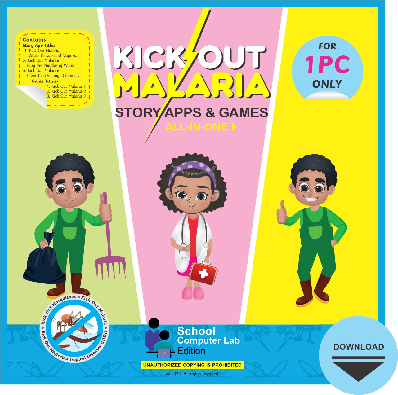 Kick Out Malaria Story Apps and Games &acirc;�� School Computer Lab &acirc;�� Global Edition &acirc;�� For 1 PC