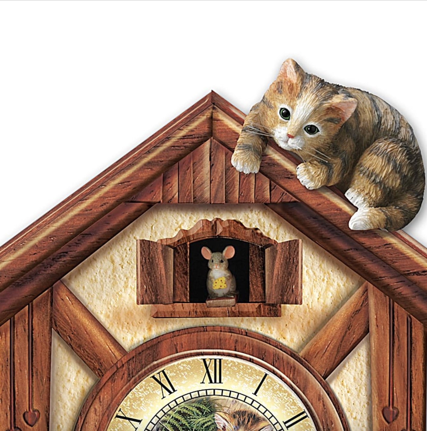 The Bradford Exchange Happy Tails Cuckoo Clock with Kitten Art