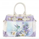 The Bradford Exchange Lena Liu Hummingbird Art Fashion Handbag with Golden Plaque