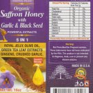 Organic Saffran Honey With Garlic & Black Seed Honey 5 In 1 (16 oz )