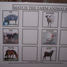 Farm Animal and My Pets match board autism pecs pre k
