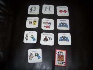    Go fish game adapted for autism pecs speech delay